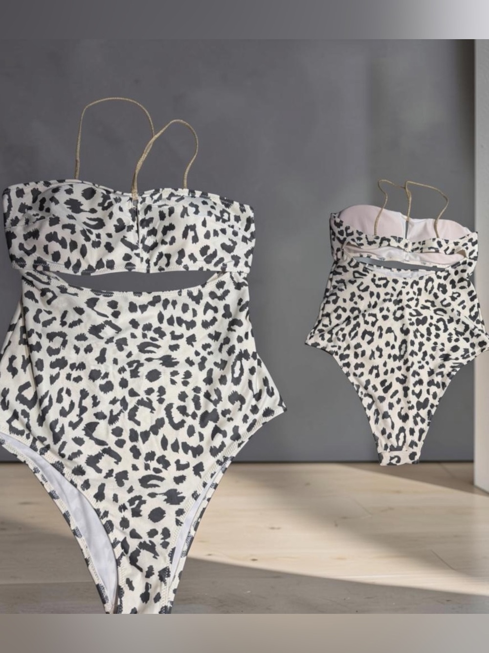 aerie Black & White Leopard One-Piece Swimsuit
